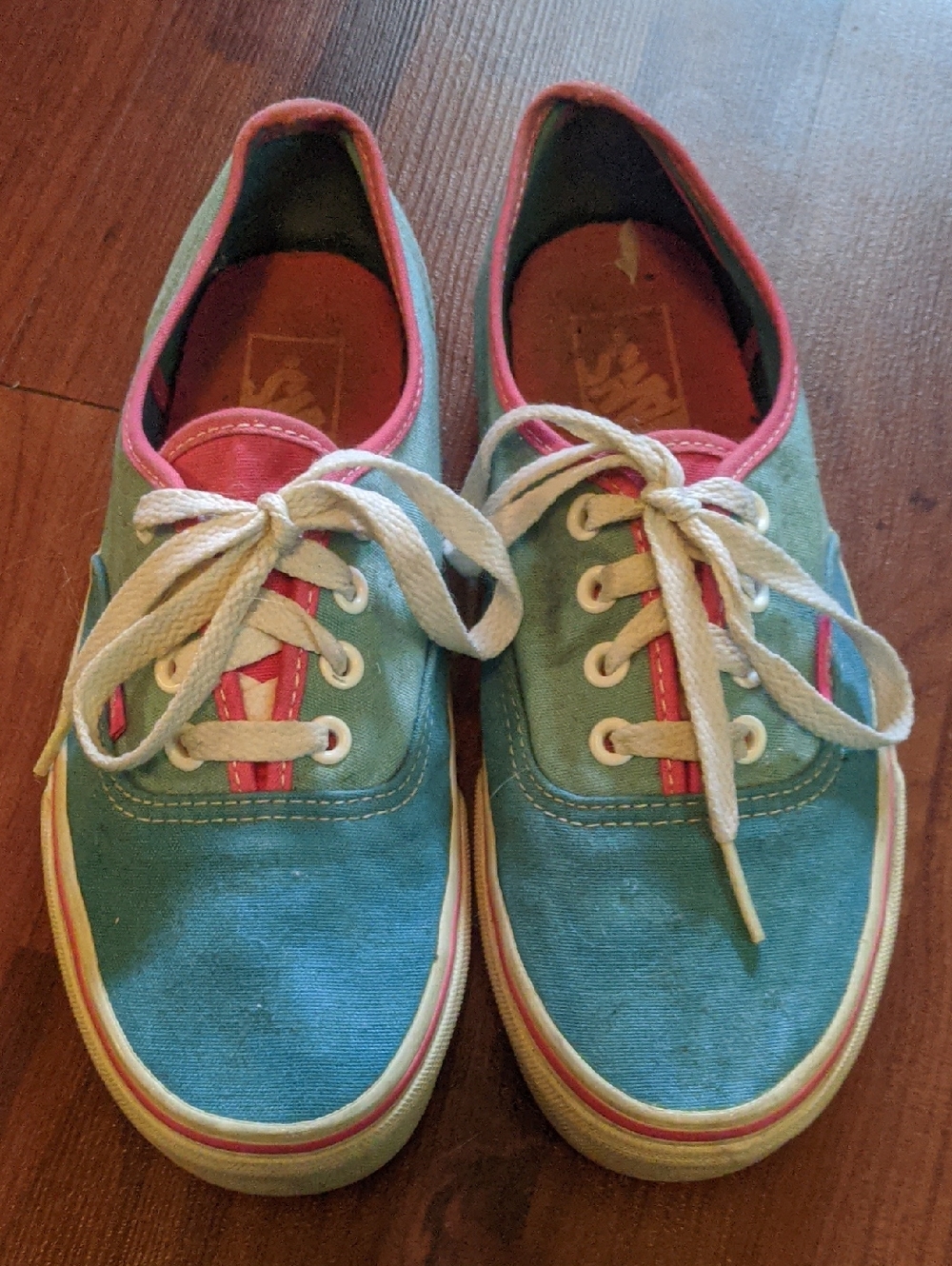 Vans Canvas Lace-Up Sneakers in Blue and Pink Men's Size 5